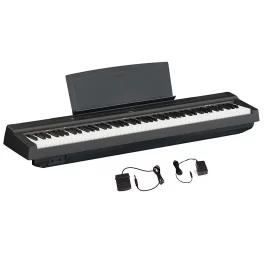 Yamaha P125 88-Key Weighted Action Digital Piano with Power Supply and Sustain Pedal (Black)